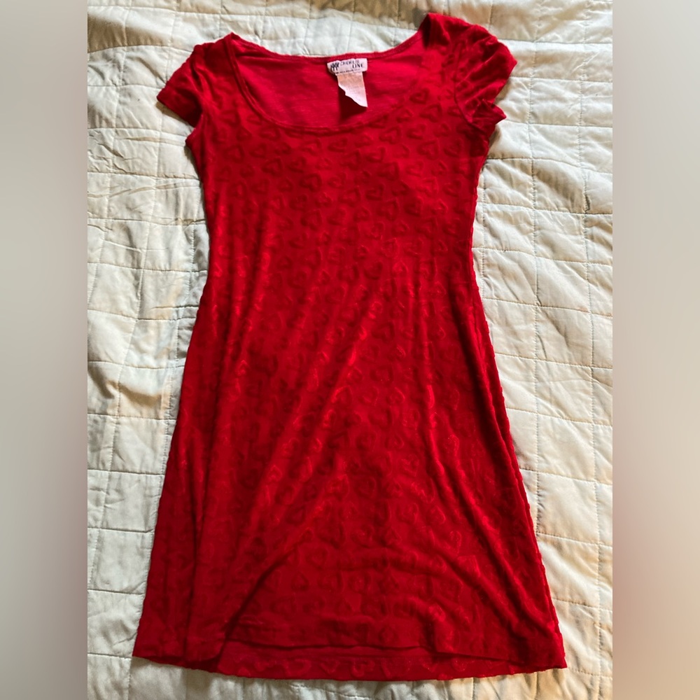vintage red heart print dress